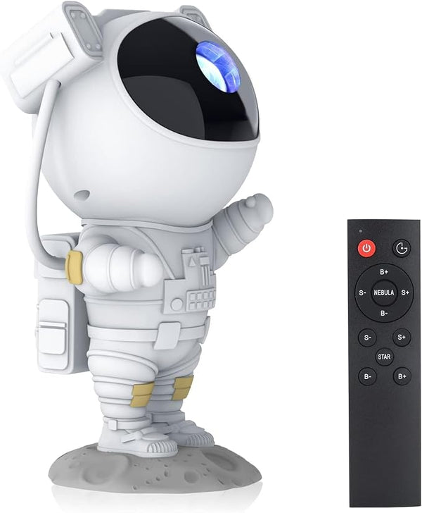 Astronaut Galaxy Star Projector – 360° Rotating Night Light for Kids Room