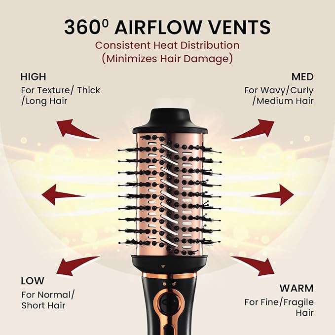 3-in-1 Hot Air Brush – Hair Dryer, Volumizer & Styler