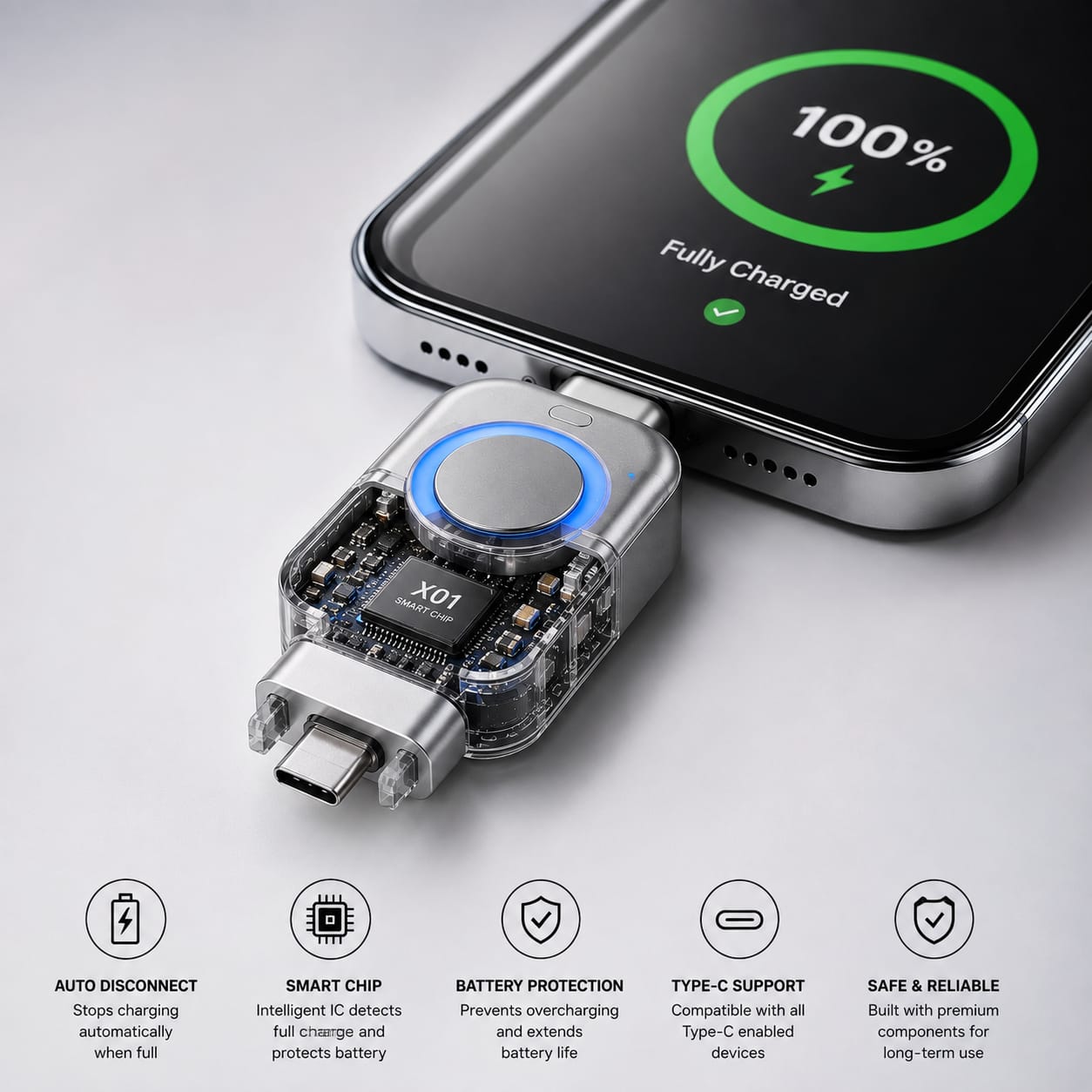 X01 Auto Charging Disconnect Adapter (Type-C)