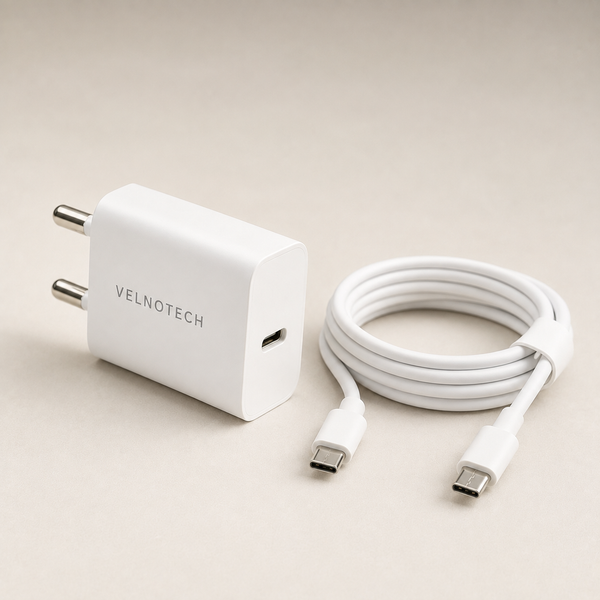 Velnotech 30W USB-C Charger – Fast Charging for iPhone, iPad & AirPods (PD + PPS)